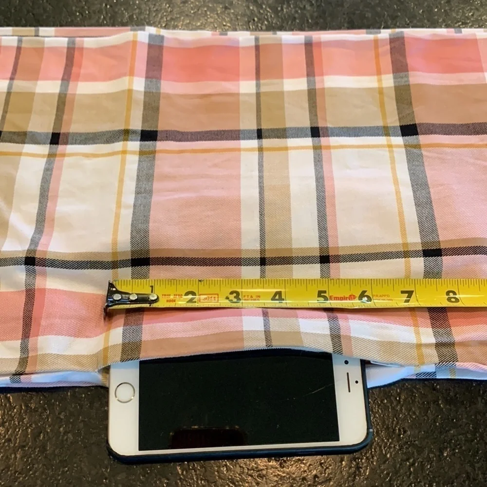 Infinity scarf with phone pocket blush gray khaki cream plaid soft & cozy